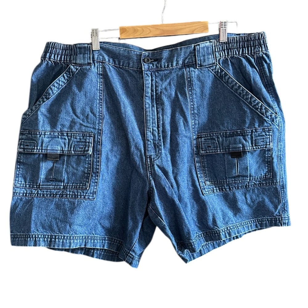 Roundtree & Yorke Denim Cargo Shorts With Elastic Size 46